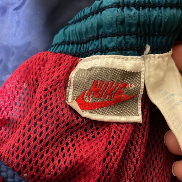 Vintage Nike Navy Blue Swoosh Lined Windbreaker Track Pants Tapered Leg L - Picture 4 of 6